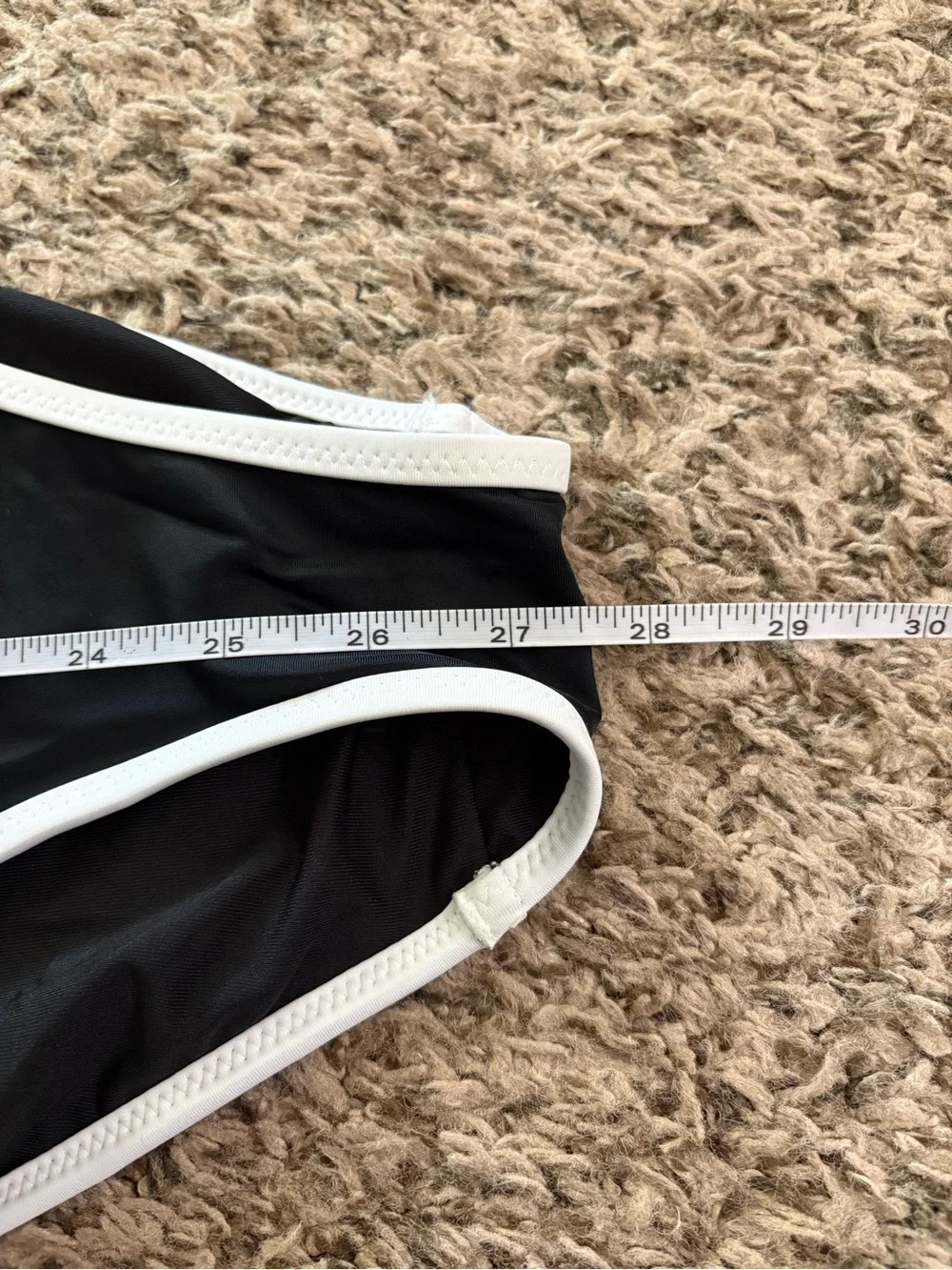 J. Crew Black Swimsuit Racerback with White Trim